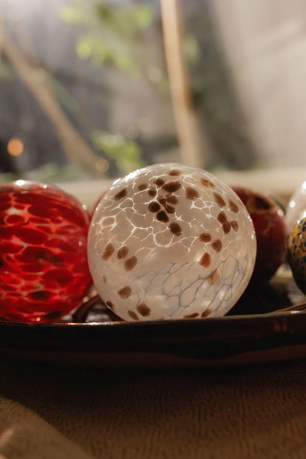 Mouth-Blown Murano Glass Bauble White