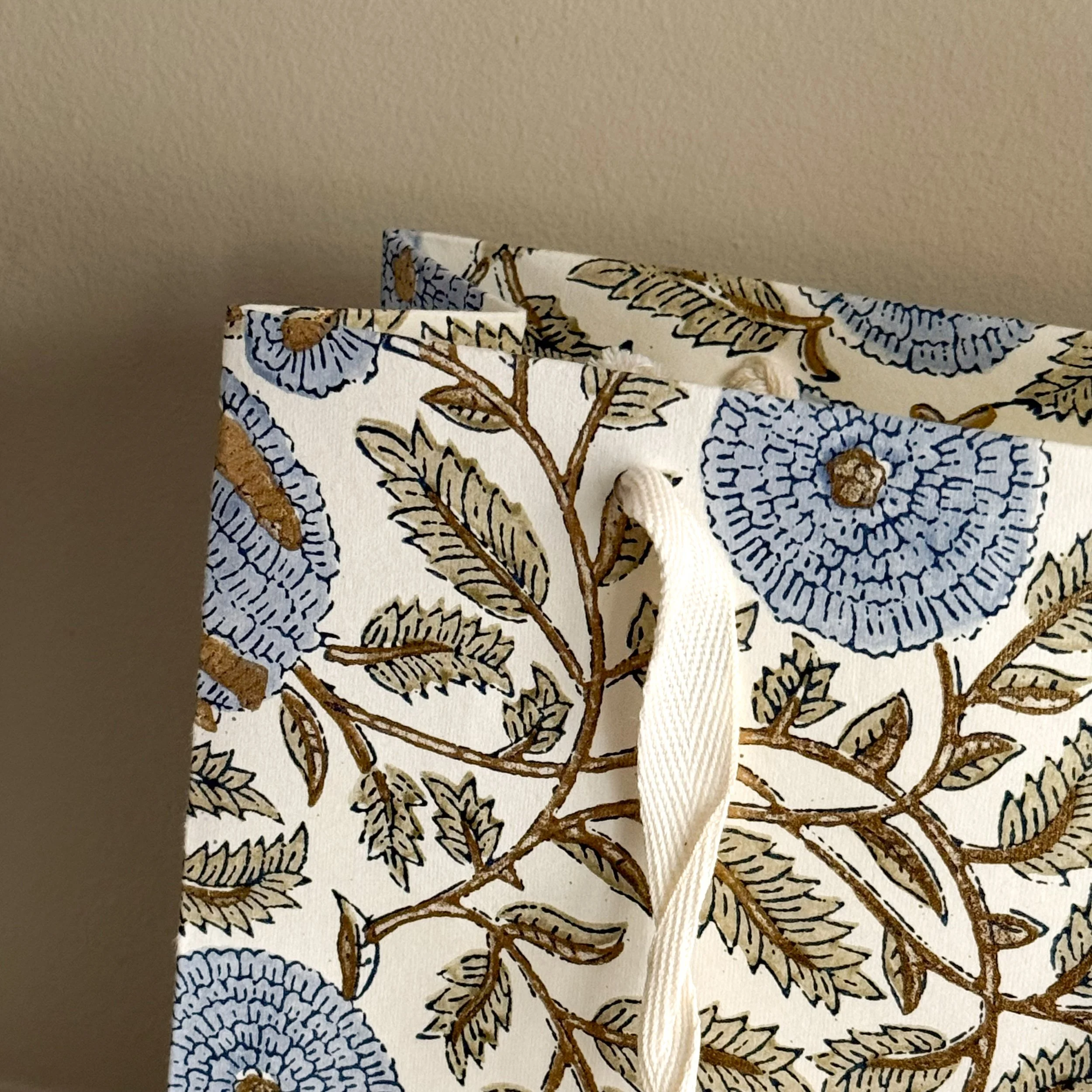 Block Printed Gift Bag Paper Mirchi