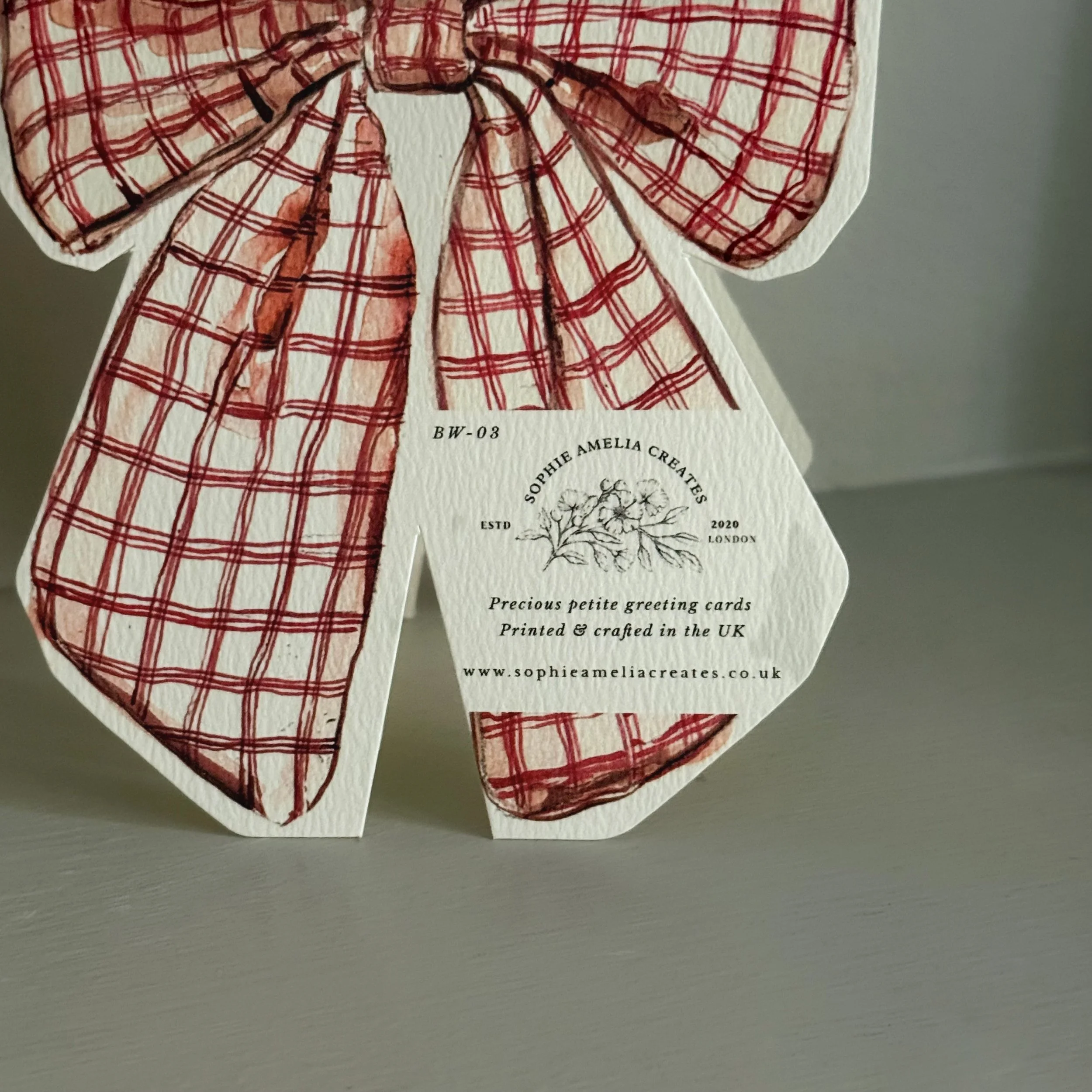 Bow Shaped Christmas Card