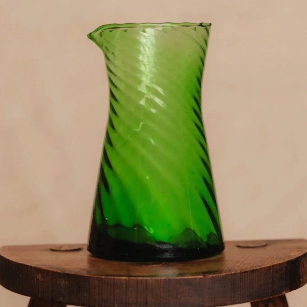 Moroccan Glass Green Carafe Jug