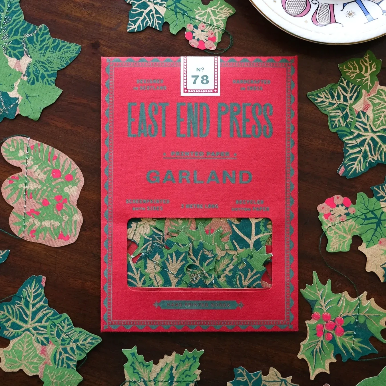 East End Press Holly Ivy Sewn Garland