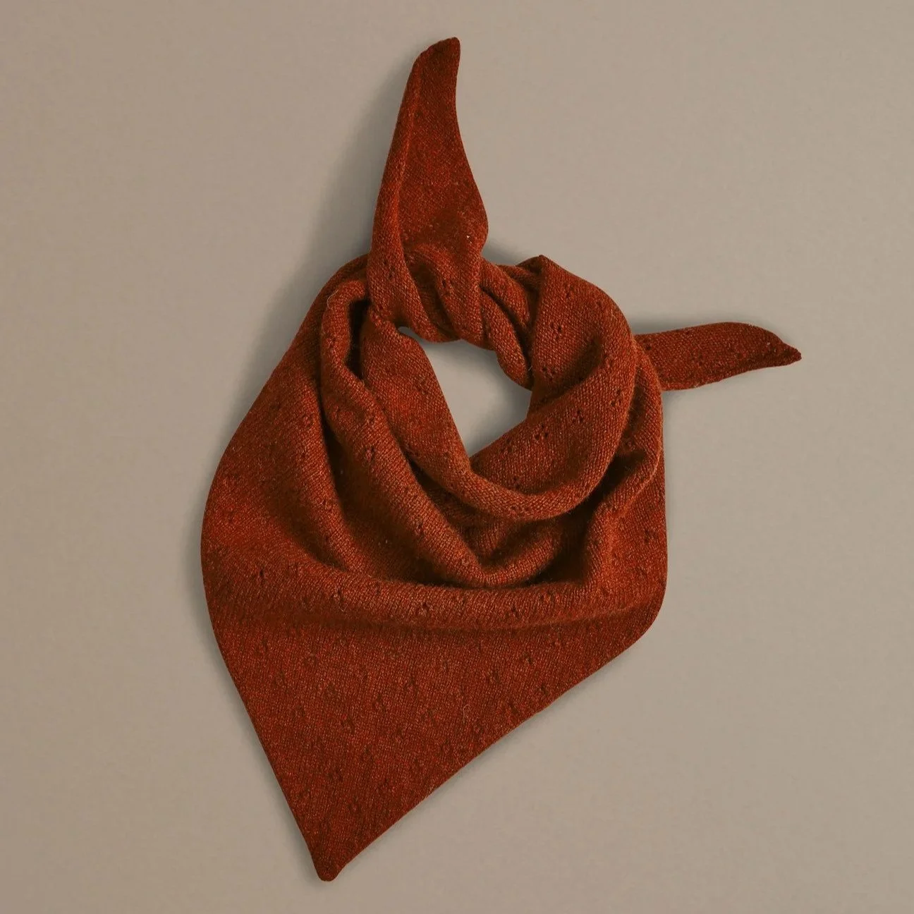 Red Wool Triangle Scarf
