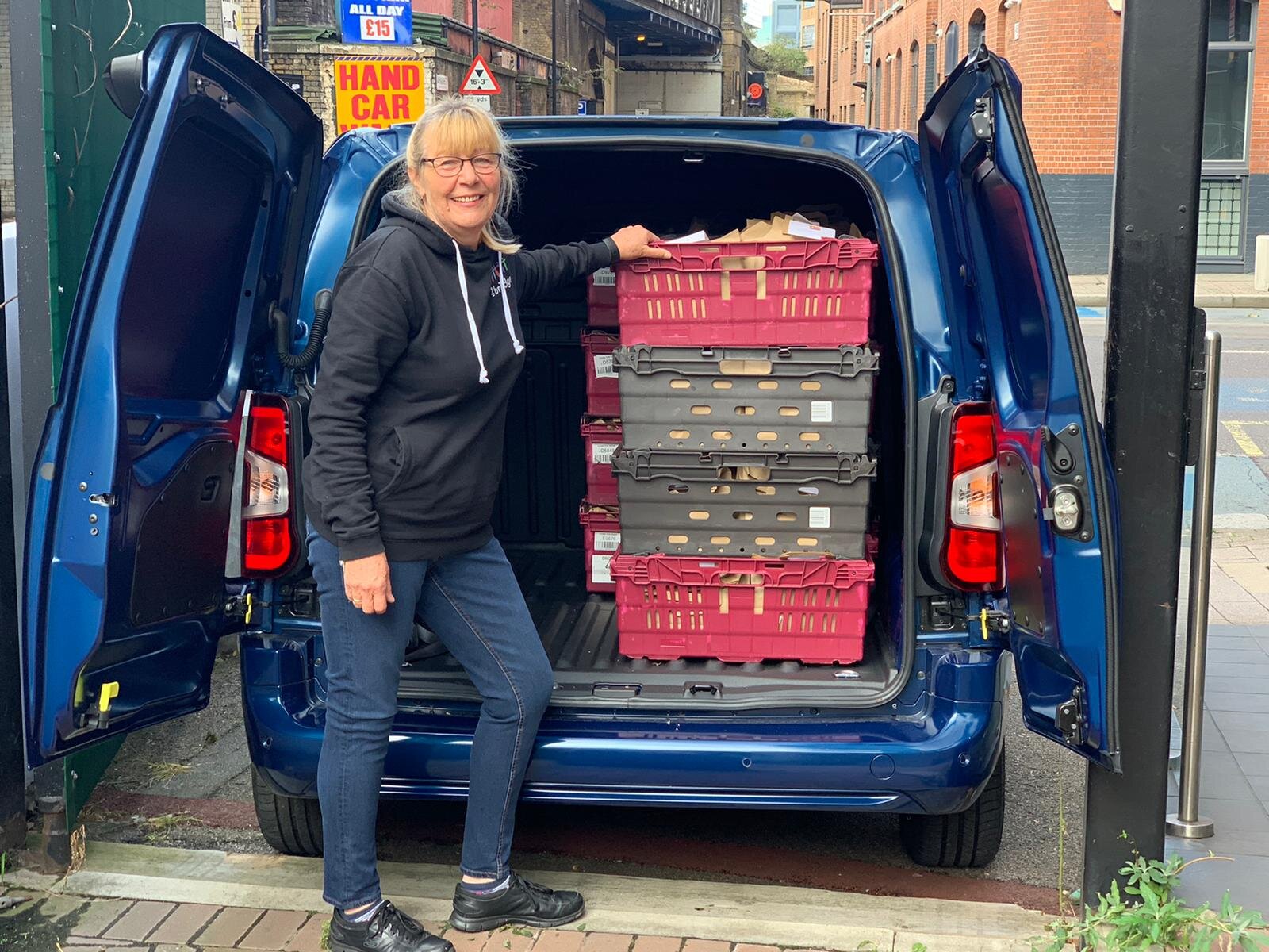 our delivery team with the loaded van, ready to go