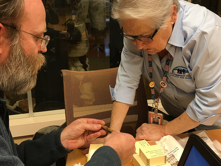  Kotzebue artifacts with the staff at the Manillaq Health Center (Dec 2015) 