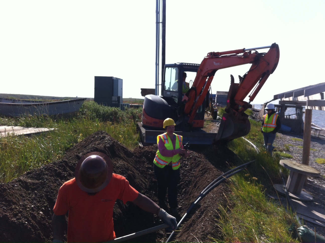  Fiber trenching with archaeological monitor in Kotzebue (Aug 2015) 