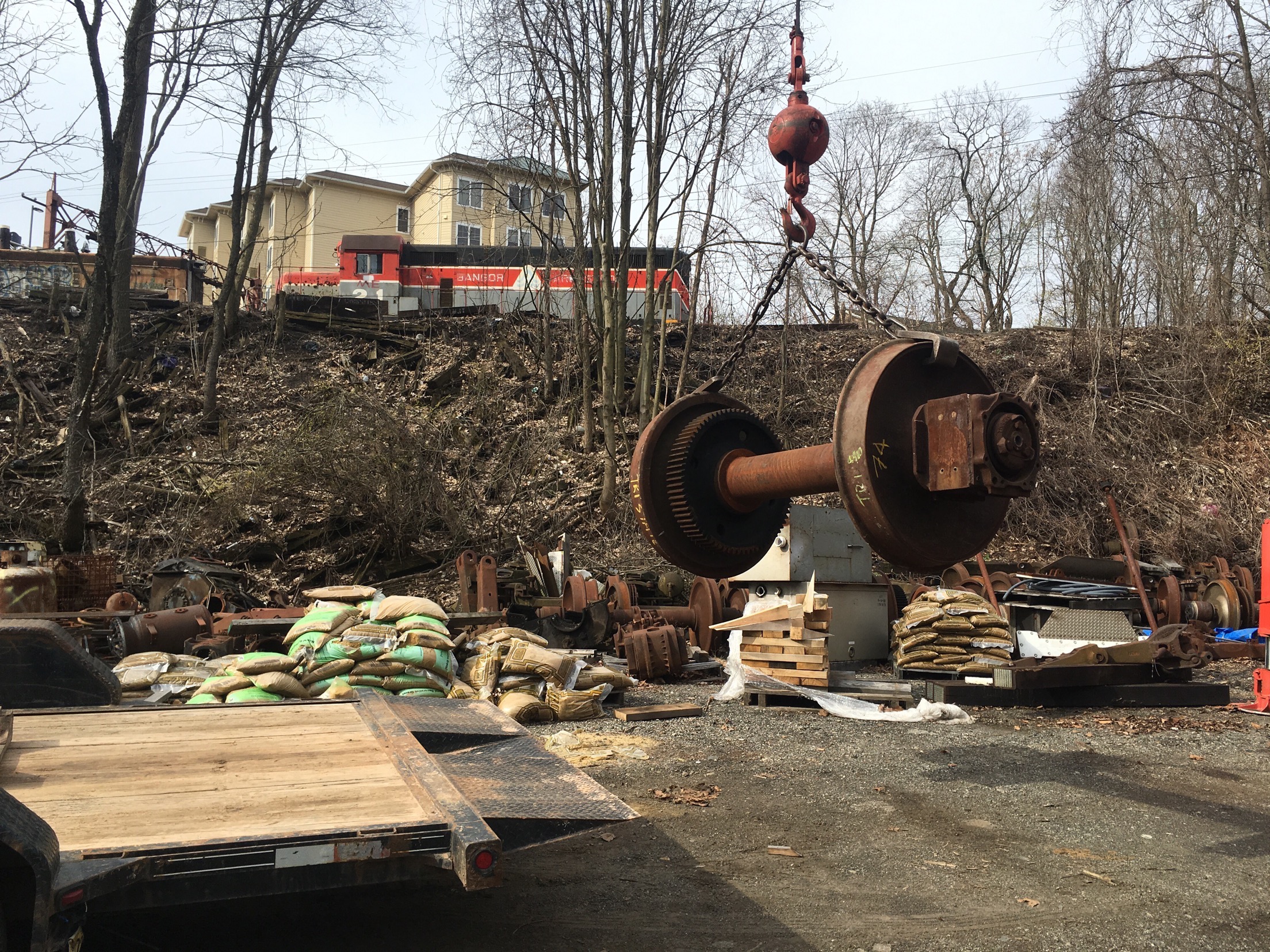  Loading onto the trailer, generously lent to Tri-State by Hawk Drilling, Inc. 