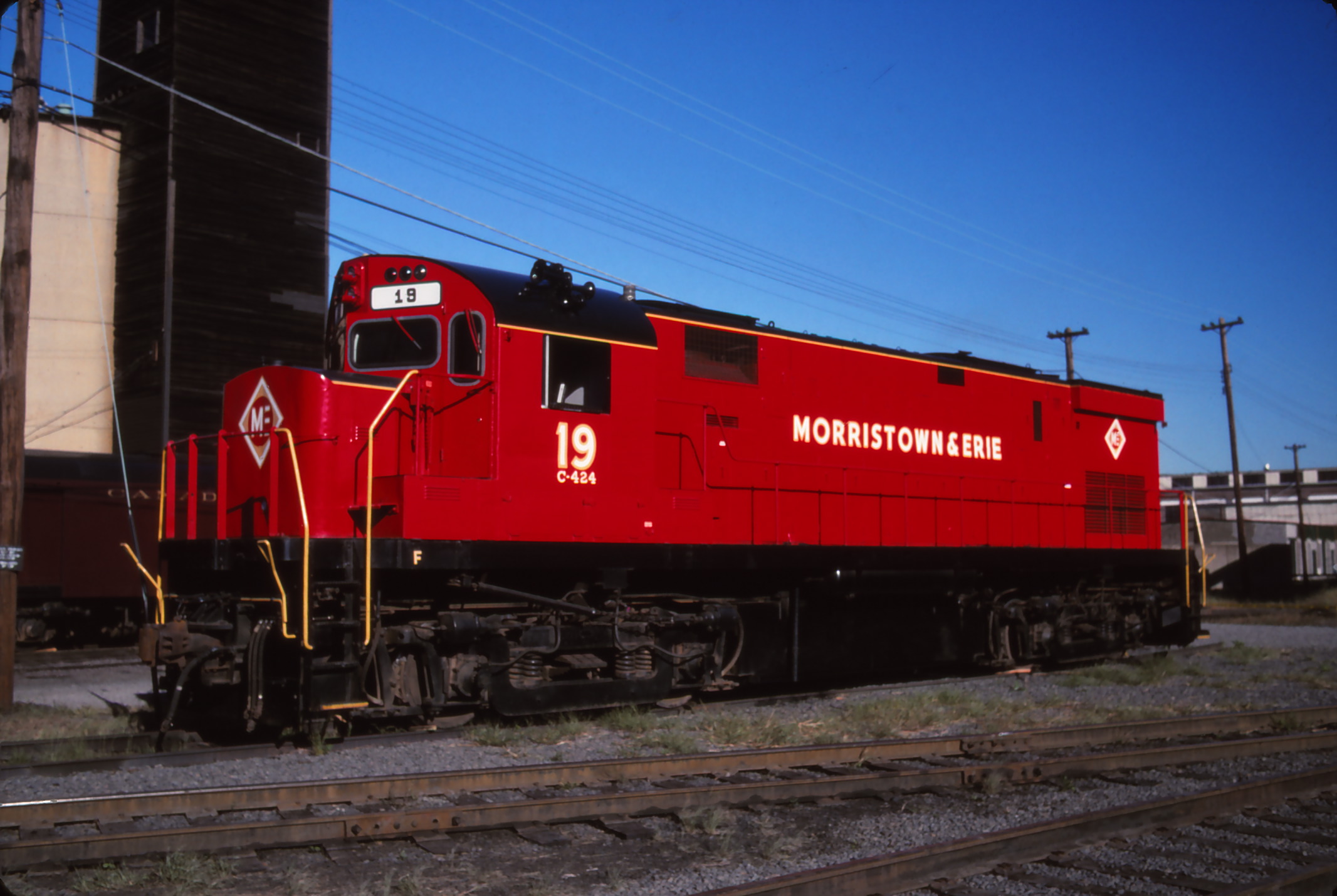 M&E 19 at the grand opening of the Steamtown National Historic Site in 1995.