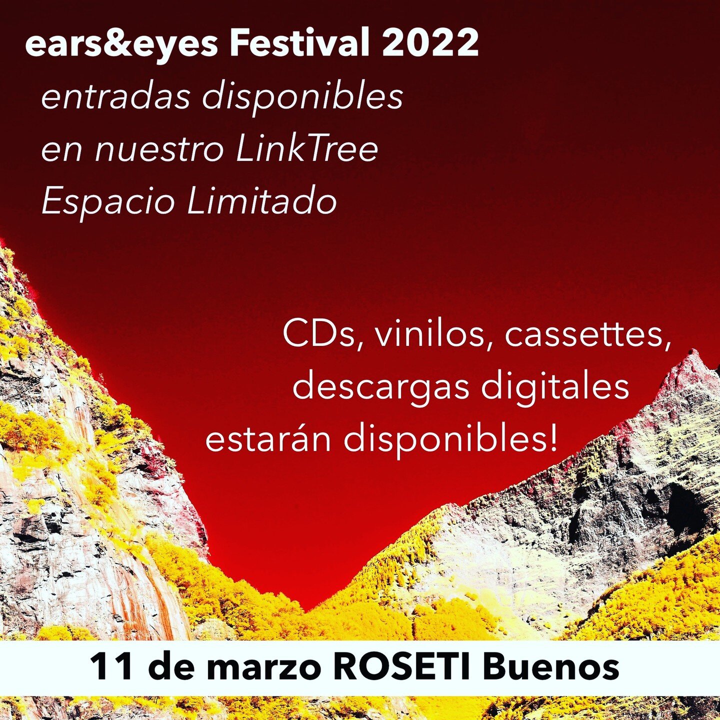 👂ears&amp;eyes Records Festival

🔥Se viene un festival especial en #buenosaires &hellip; Viernes 11 de marzo, 2015hs (puntual), una nueva edici&oacute;n del #earsandeyesfestival llega a Roseti!

📀 En esta ocasi&oacute;n se llevar&aacute; a cabo la