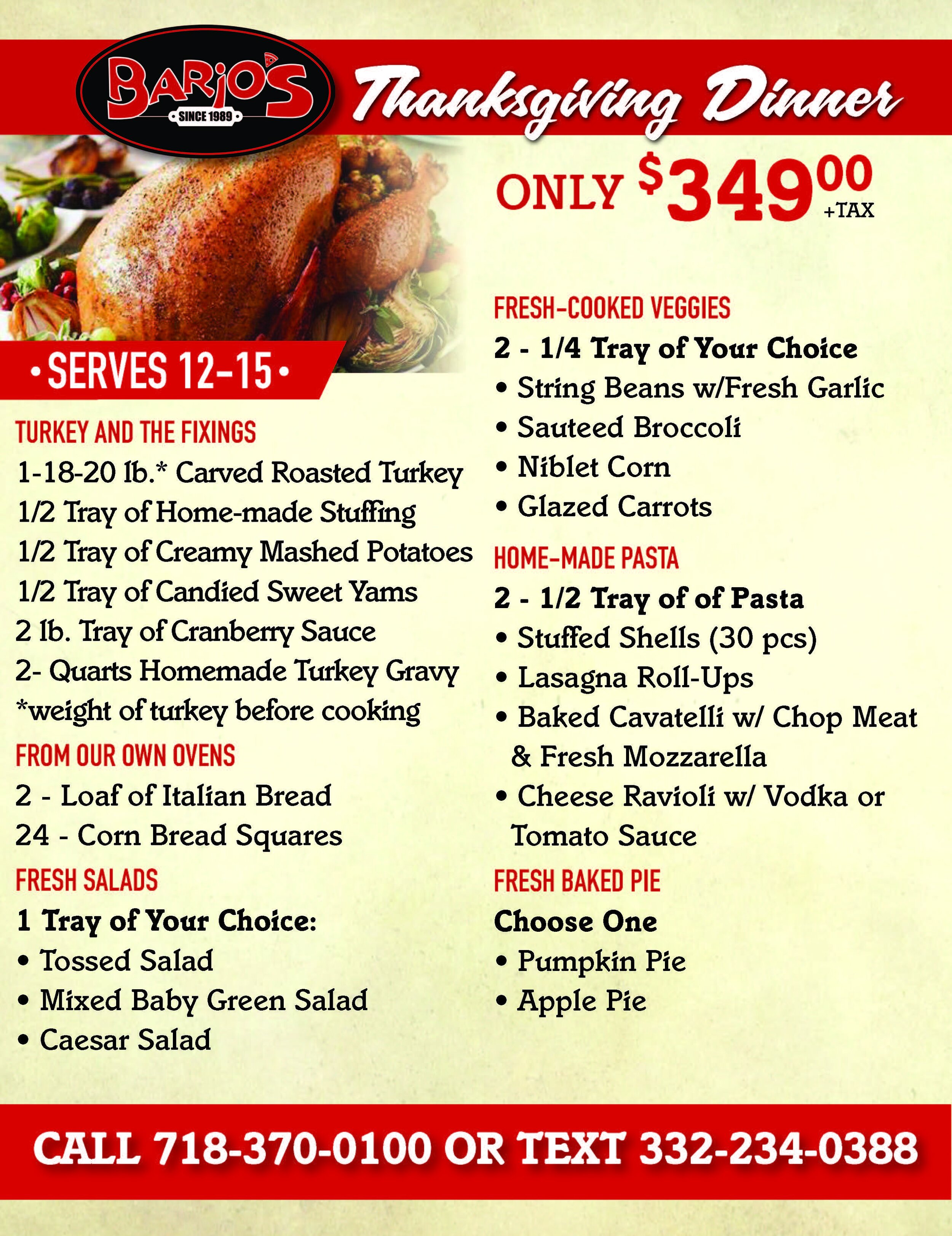Thanksgiving Catering — CATERING, PIZZA, PASTA, HEALTHY FOOD, Staten  Island, NY