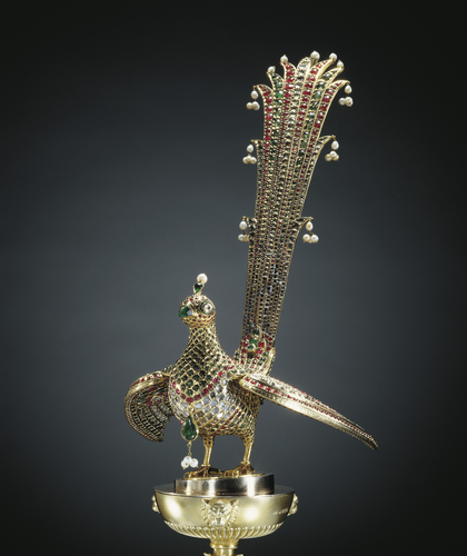 Huma Bird (Bird of Paradise), c.1787-91, once the apex of Tipu's Throne (Image Courtesy: Royal Collection Trust, UK) 