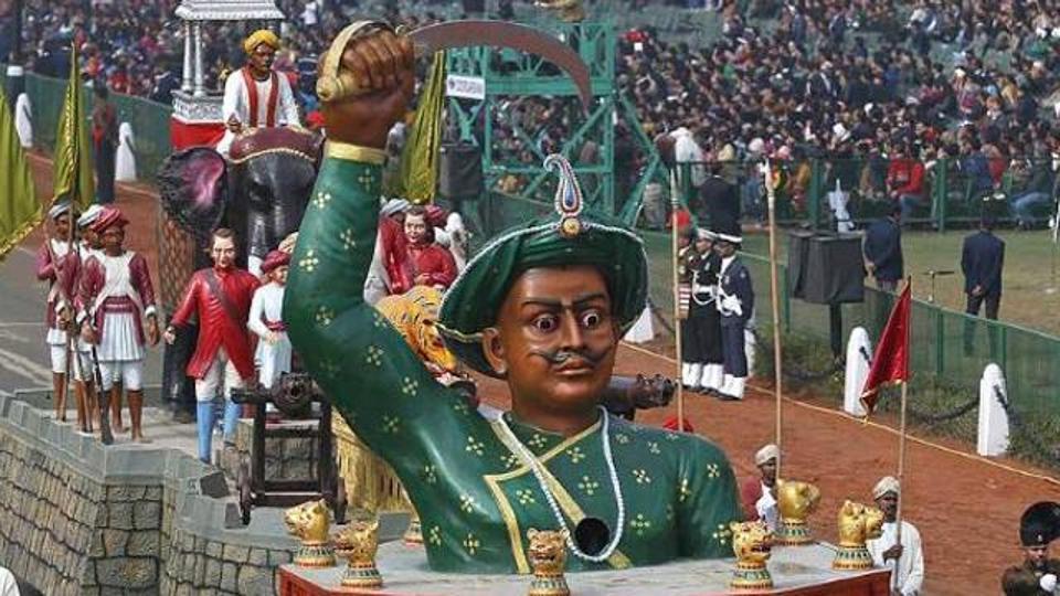 Tipu's Image from 2017 Republic Day in the state of Karnataka's parade (Image Courtesy: Hindustan Times, 2017)