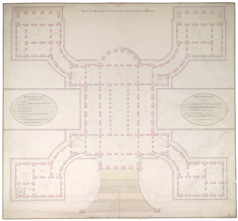 Basement Storey Plan, Ink and Paper, James Best, 1804