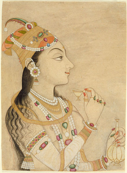 Empress Nur Jahan, posthumous idealized portrait made in Kishangarh, Rajasthan