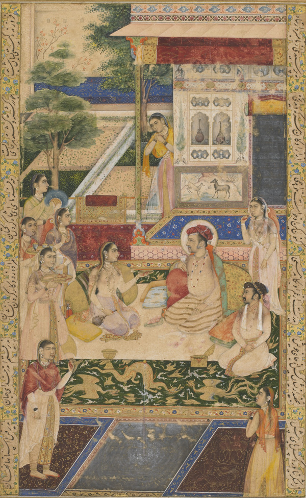 Nur Jahan Entertaining Jahangir and Shah Jahan, c.1624 (Courtesy: Freer &amp; Sackler Gallery of Art)