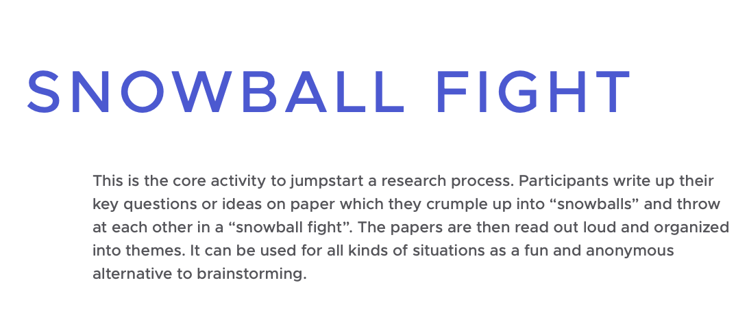 Snowball Fight for Question Development