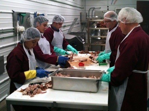 The turkey carving crew: