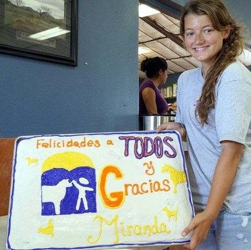 Miranda with her farewell cake revealing the gratitude of all she affected.