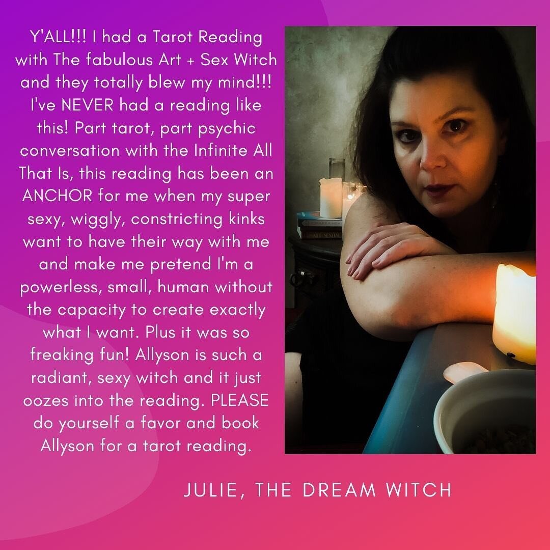 It is always a delight and a pleasure to read for a witch! 

#witch #witchesofinstagram #tarot #taroreading #witchyvibes #witchcraft #witchesofinstagram🔮🌙 #witchy