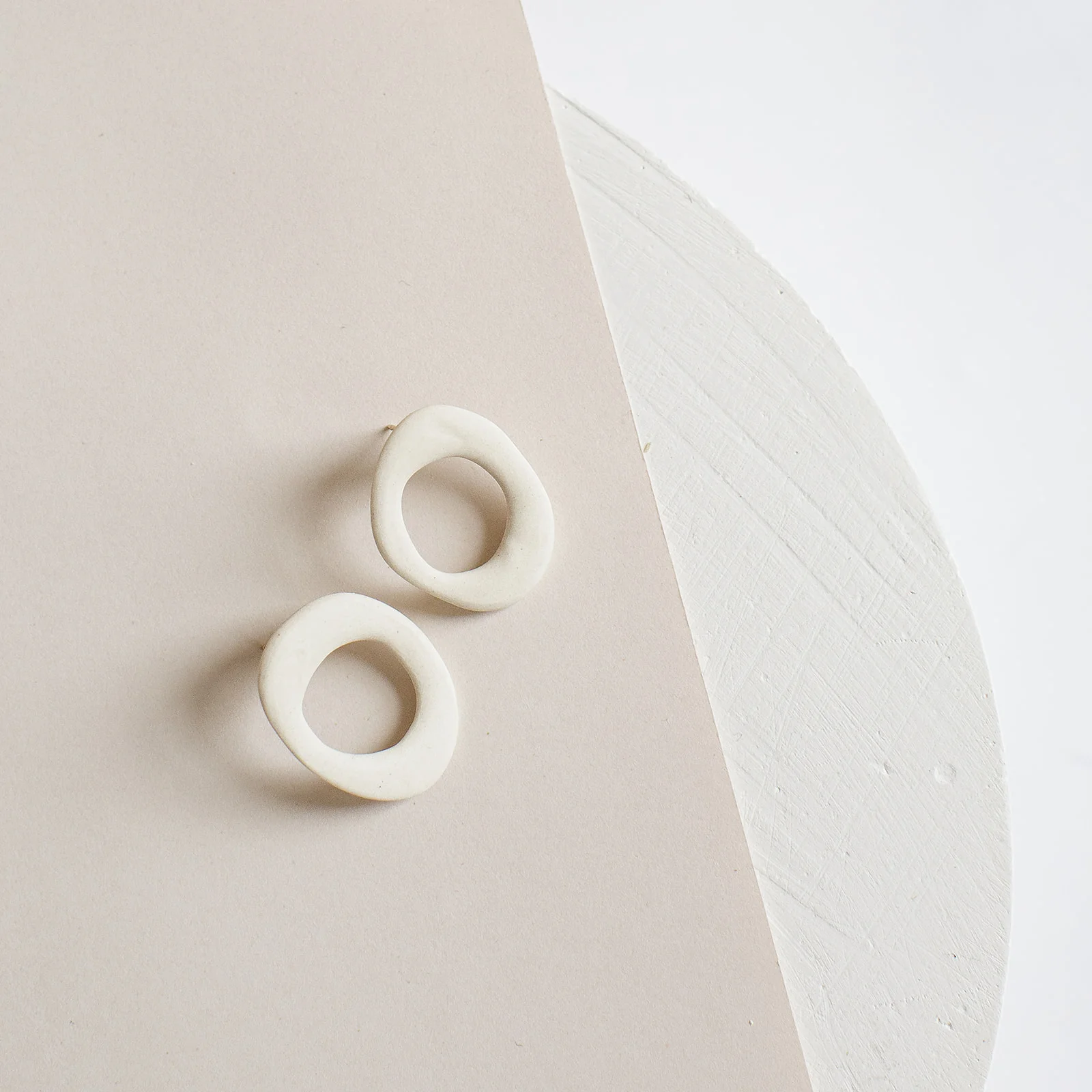 Creamy White Porcelain Earrings