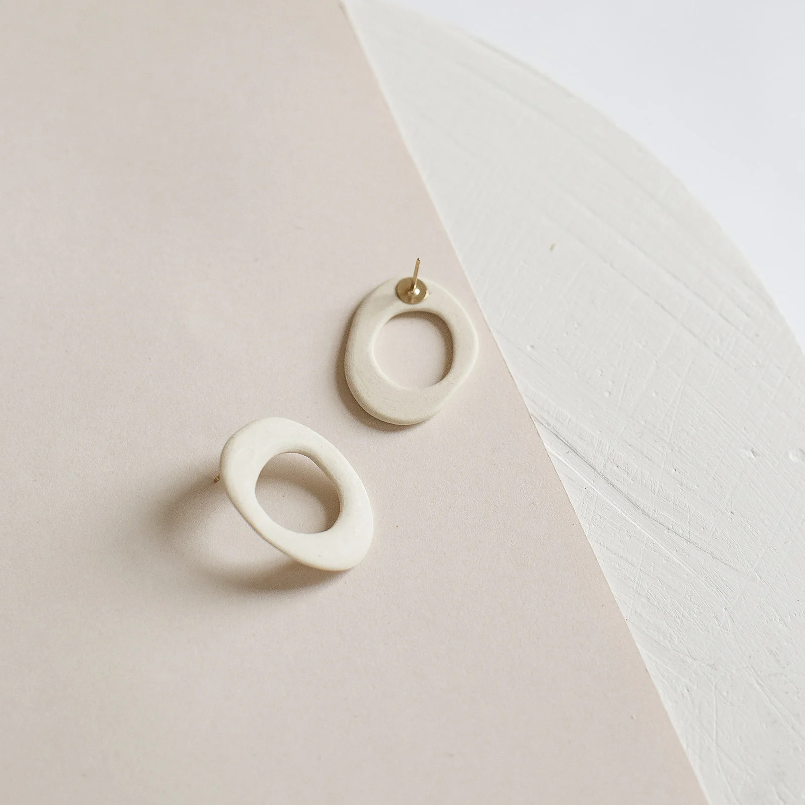 Creamy White Porcelain Earrings