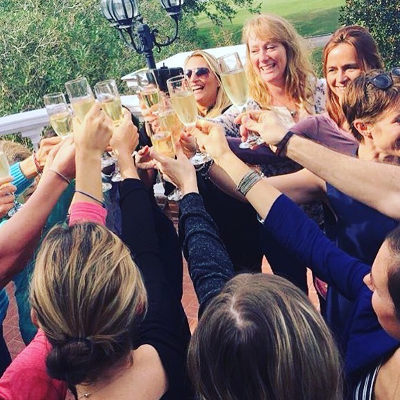 Celebrating my certification with champagne!