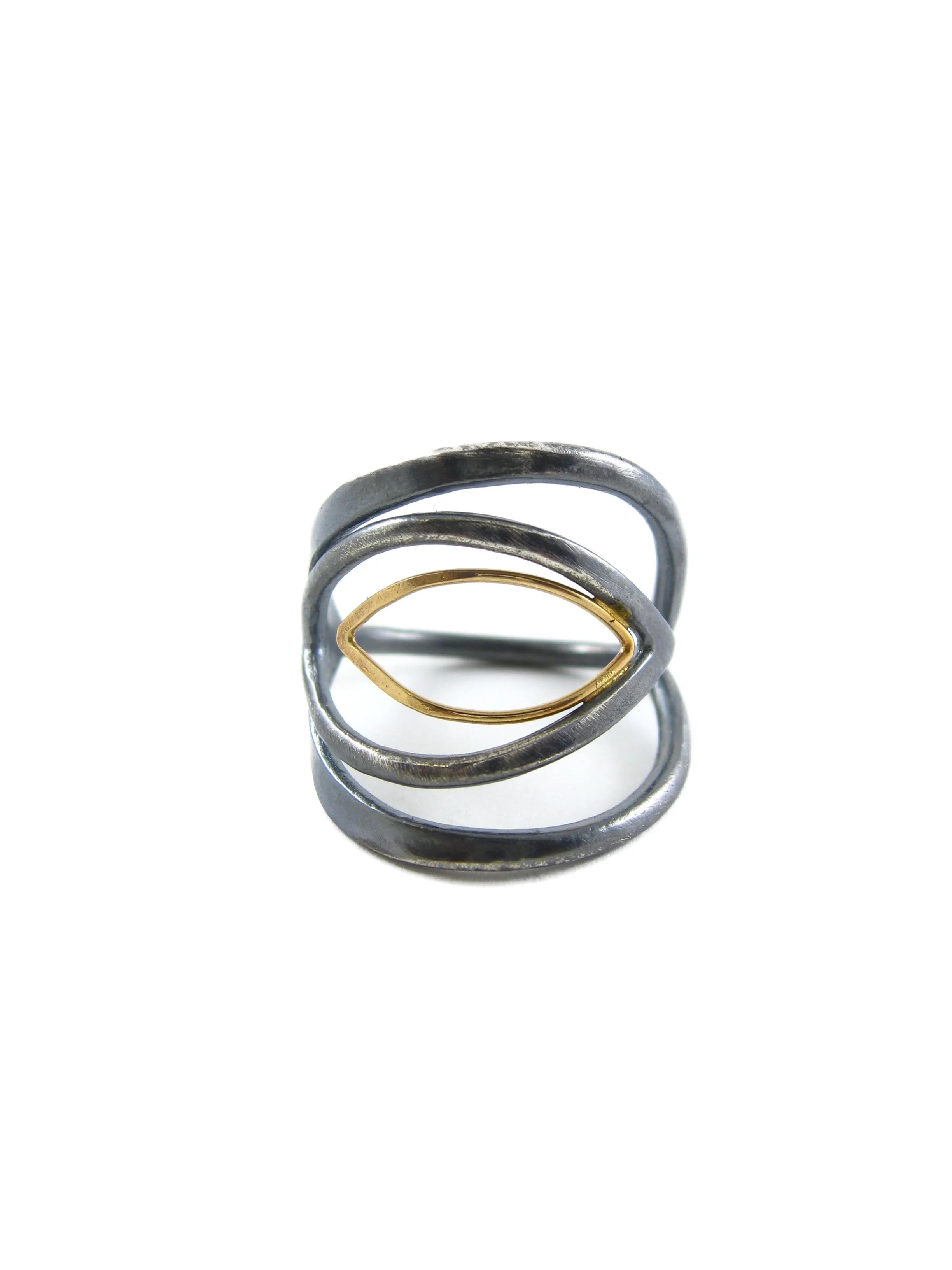 Marquise statement ring in oxidized silver and 18 karat gold - ethical metals - Sharon Z Jewelry RI-004-mix.jpg