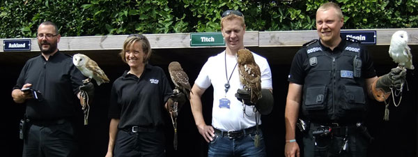 Officers looking confident in their new bird handling skills