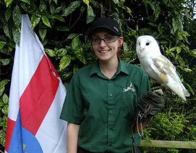 Falconer Jess and Cobweb the Barn Owl celebrated Suffolk Day on June 21st