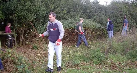 Fresh air and good company was enjoyed by the volunteer group as they cleared some of the bramble overgrowth at the perimeter of the Centre