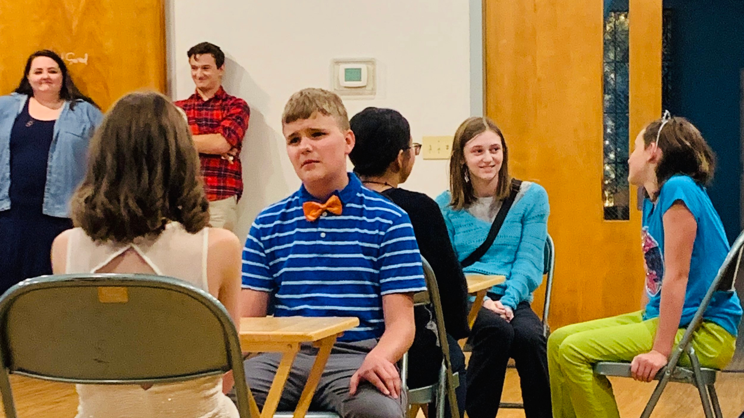 LCAA Camp Drama students performing a devised theatre piece they created - Ravioli Romance