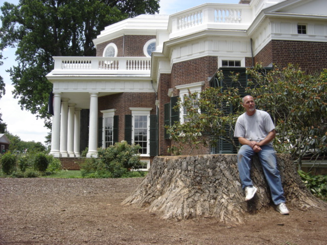 J Jewell at Monticello in 2008 after the tulip poplar came down