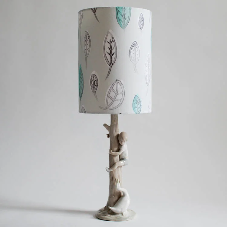 Lamp-Shade-Jenny-San-Martin-Design-Leaves-winter-blues-Fabric-table-lamp