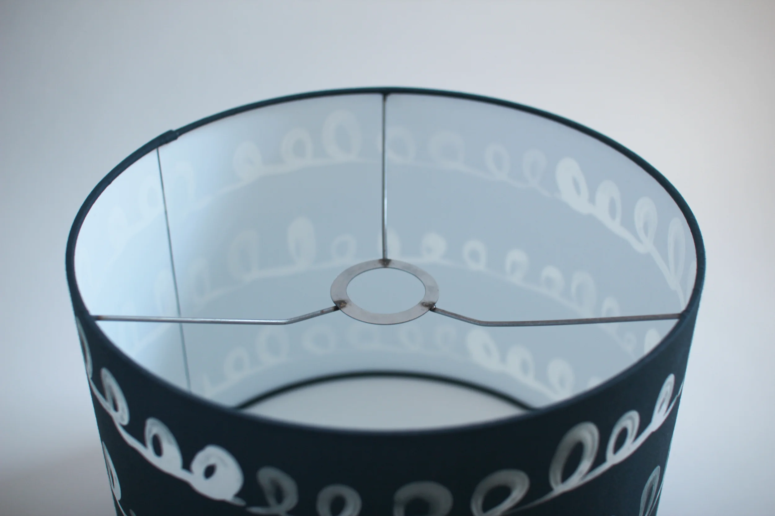 Ready-to-ship-Lamp-Shade-Jenny-San-Martin-Design-Loopy-Loop-Winter-Blues-Pause-Fabric-fitter