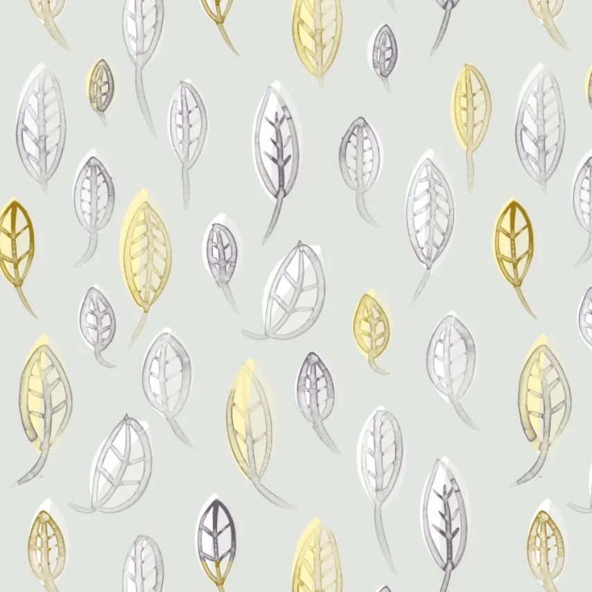 Fabric-by-the-yard-Jenny-San-Martin-Design-leaves-winter-sun-Fabric