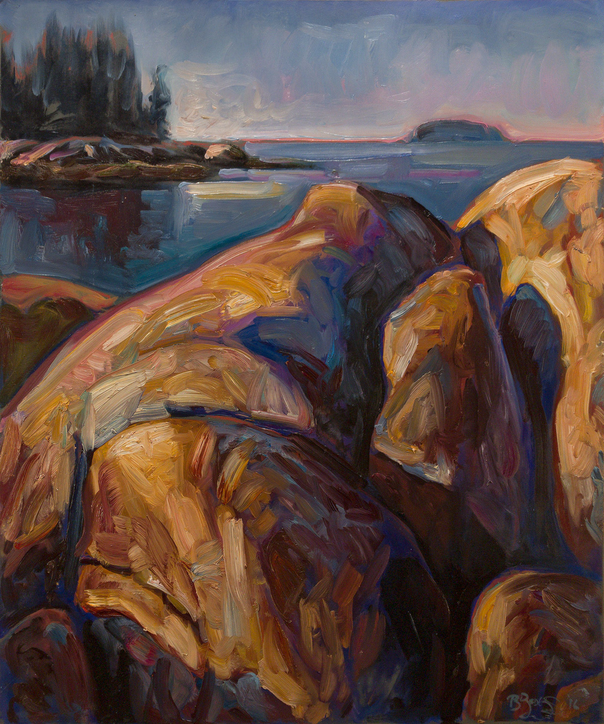 SAND BEACH, NO. 7   24" x 20”  oil on paper on panel