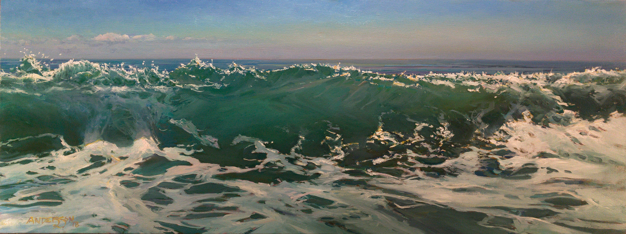 TRITON   18” x 48”  oil on linen