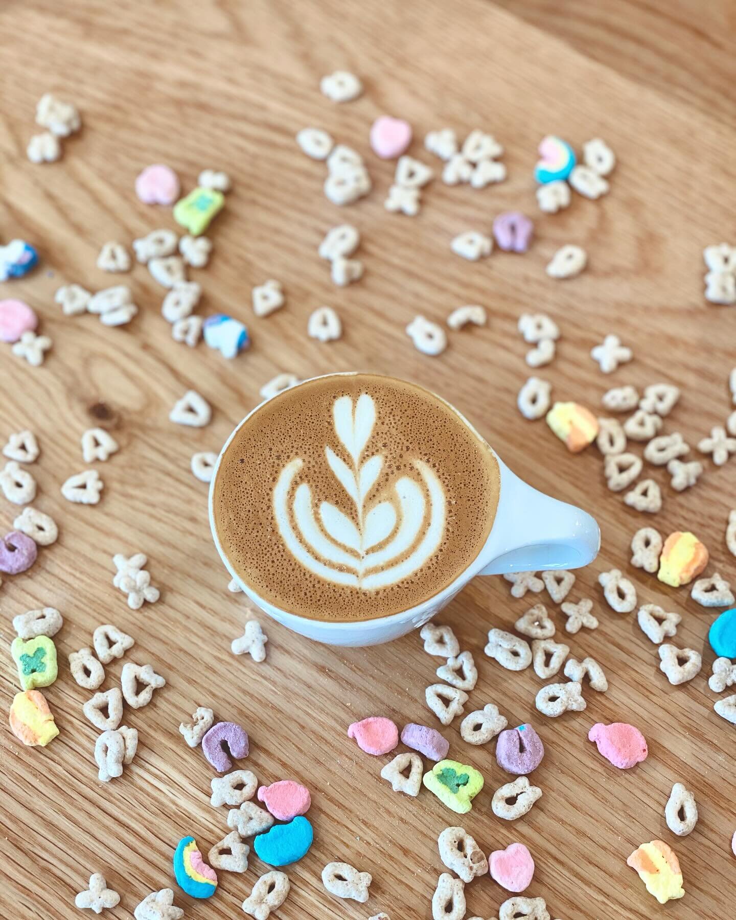 Feeling Lucky this weekend? Still serving Lucky Charms Lattes, because y&rsquo;all keep ordering it!! #brighterdays