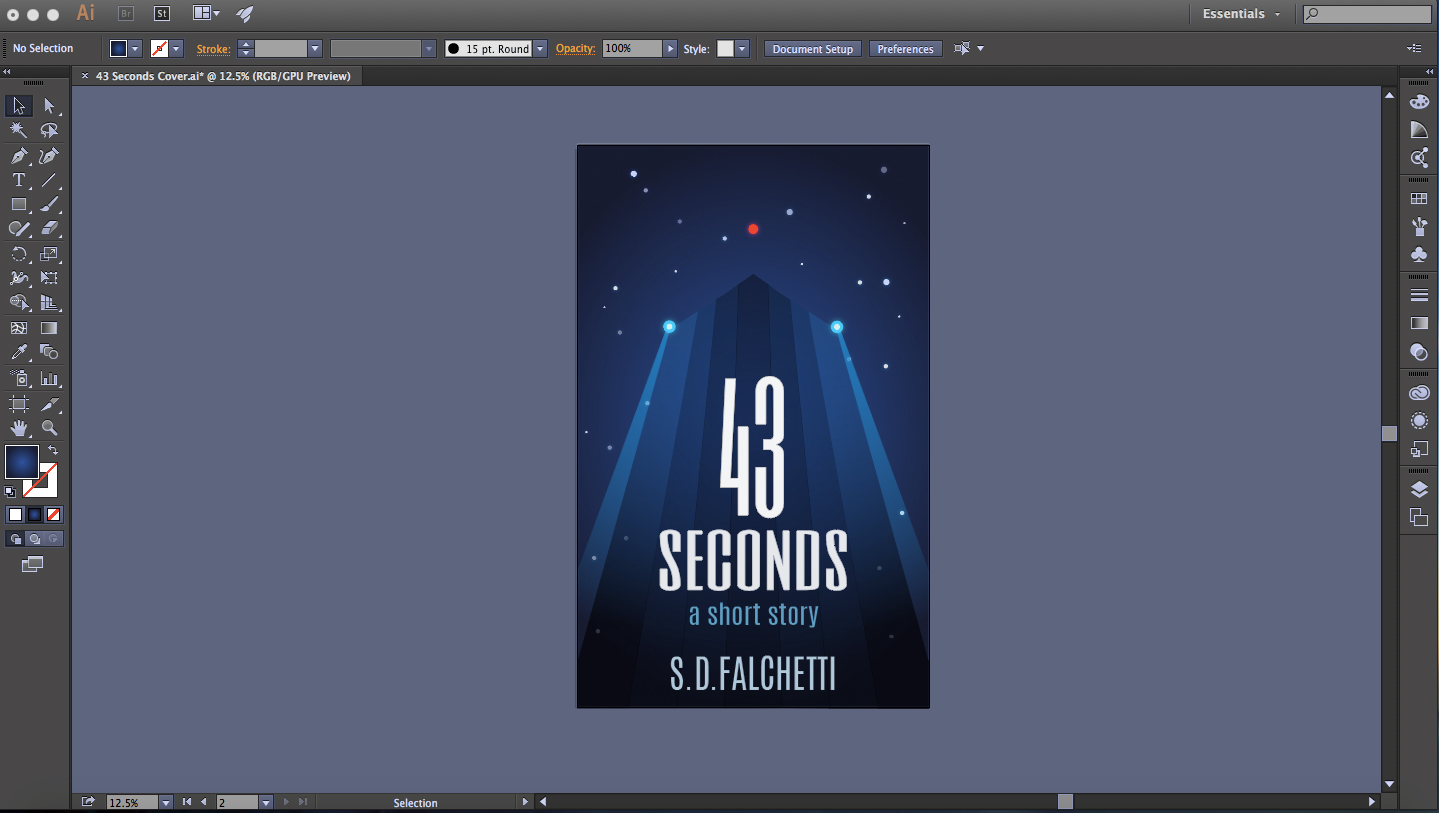 The finished cover design in Illustrator
