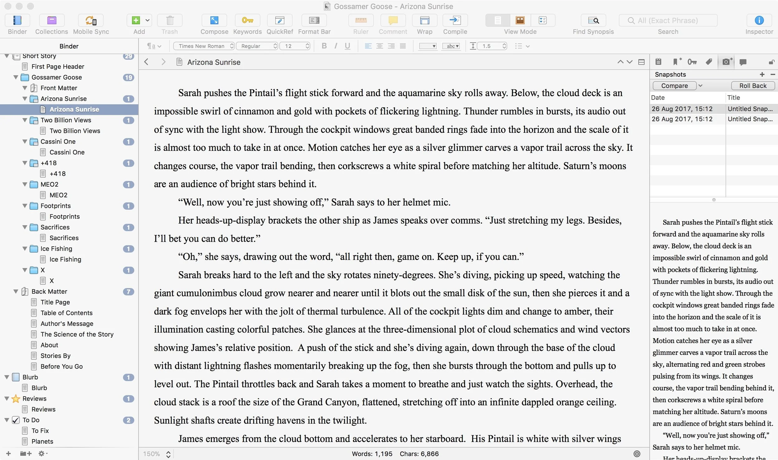 Scrivener project file for Erebus