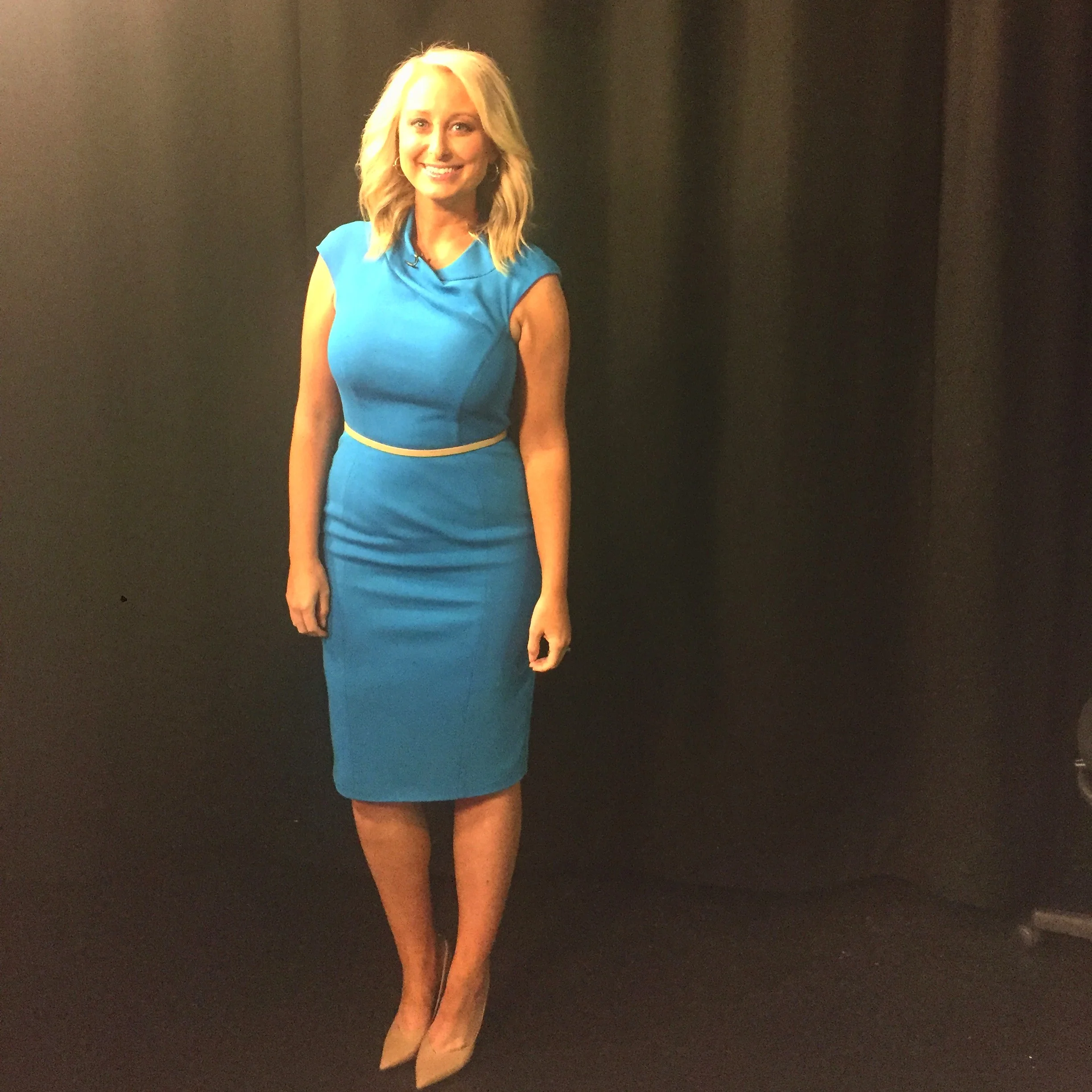 Karen Millen blue pencil dress for the 
