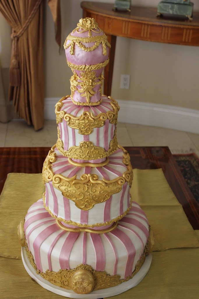 This Faberge inspired cake was for an anniversary. They loved over the top ornate decor