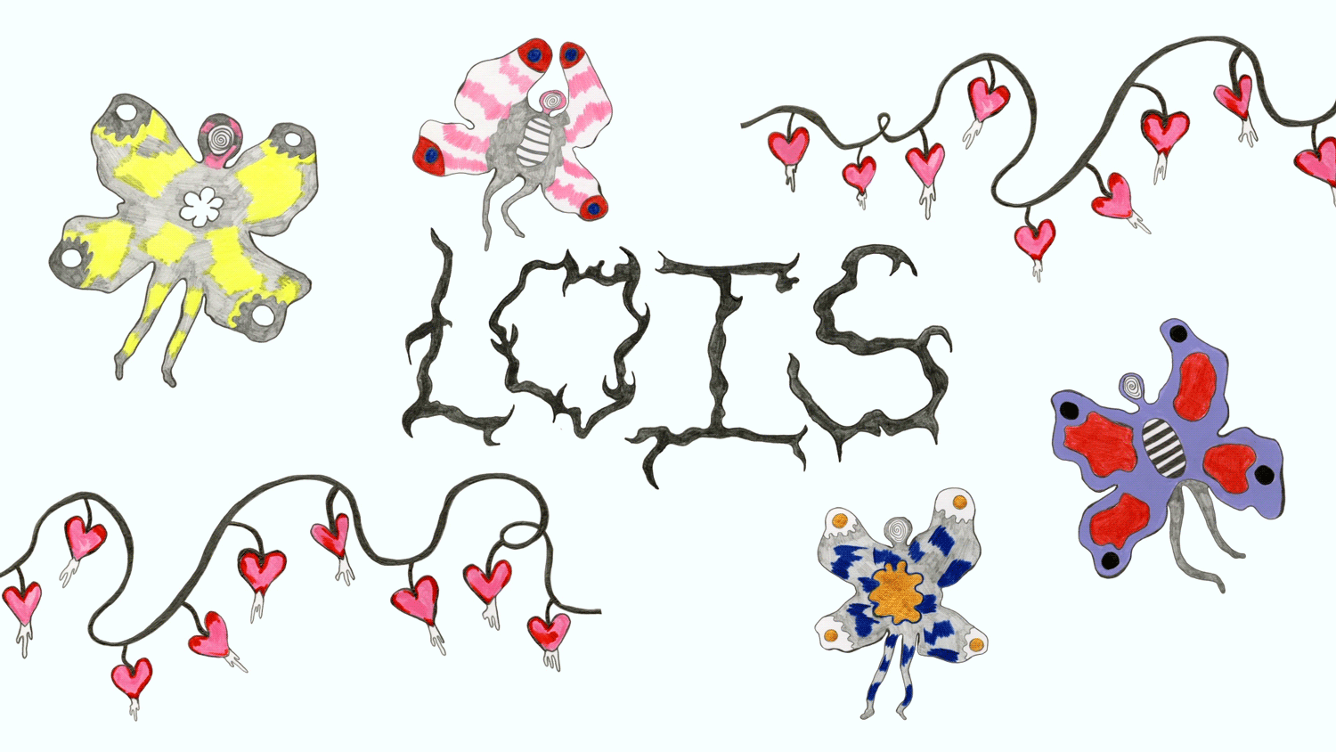 Web Greeter, made for Lois Projects, 2019 Bleeding Heart Garden: A Feeling in a Flower http://loisprojects.info/