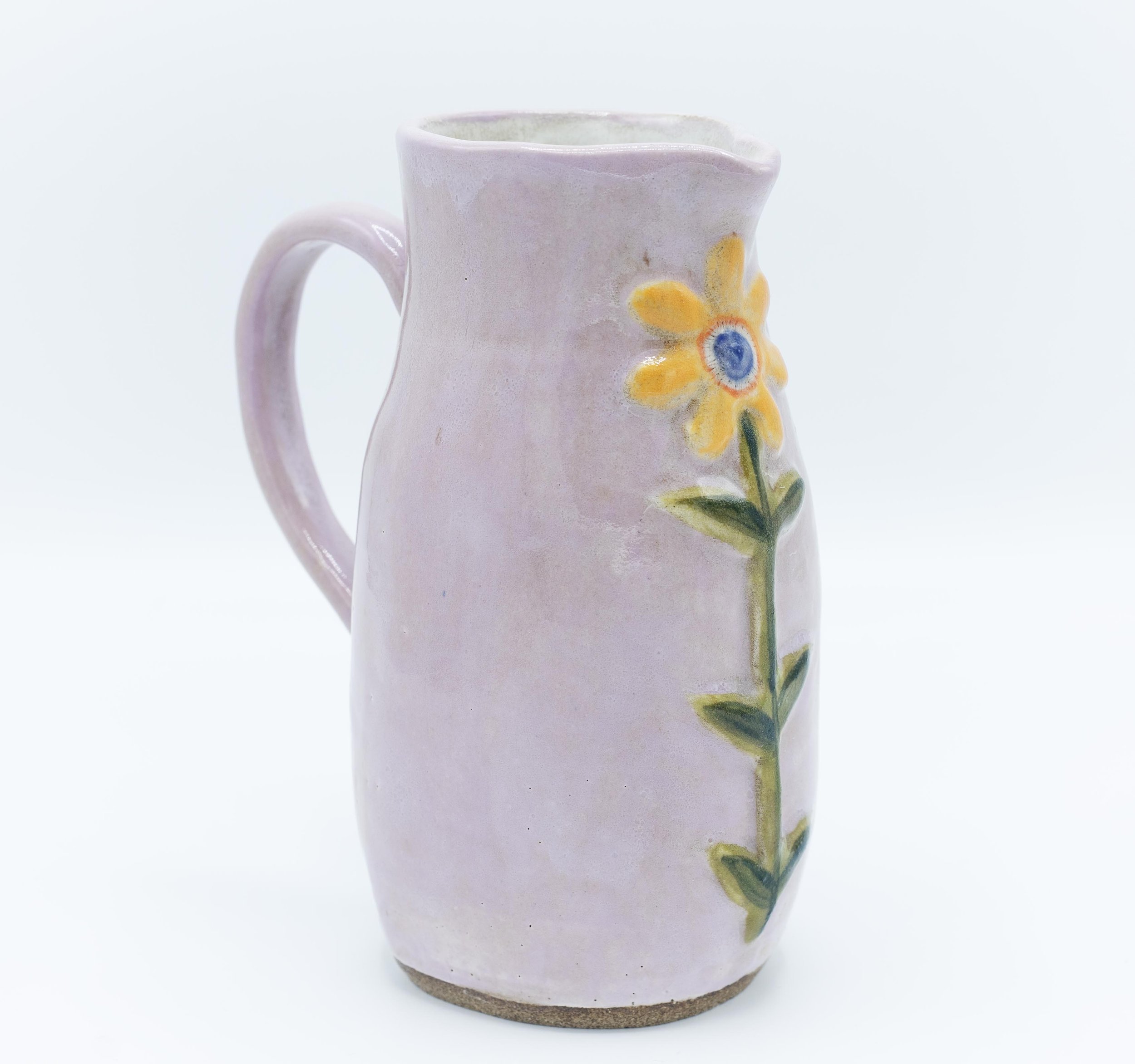 Lilac Floral Pitcher, Stoneware, 2022