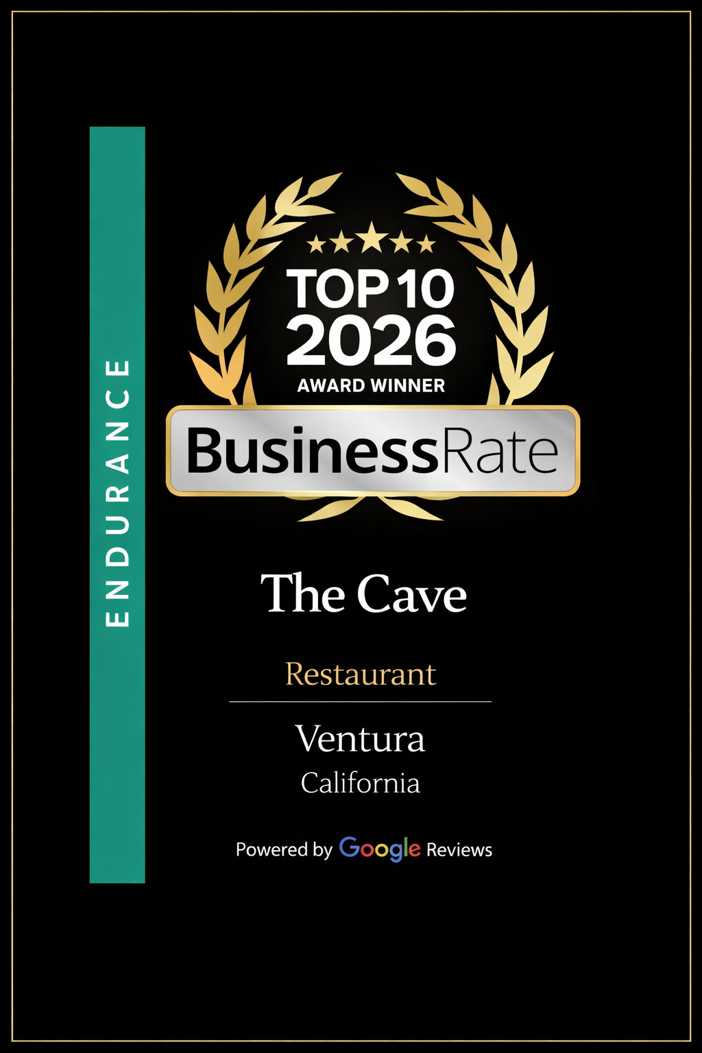 The Cave's BusinessRate award plaque.png