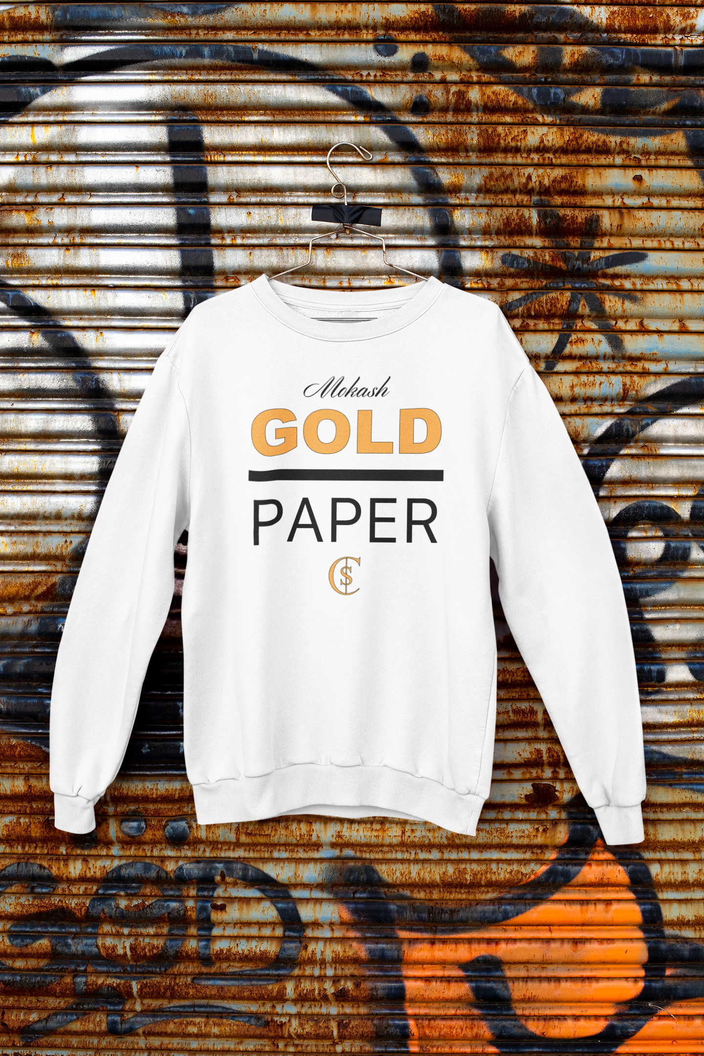 mockup-of-a-crewneck-sweatshirt-hanging-against-a-rusty-surface-m450.png