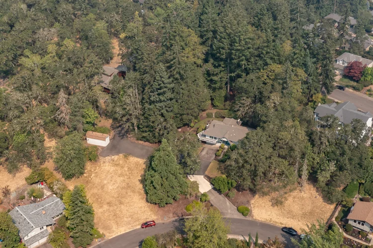 Aerial view of the Normandy Way lots in South Eugene
