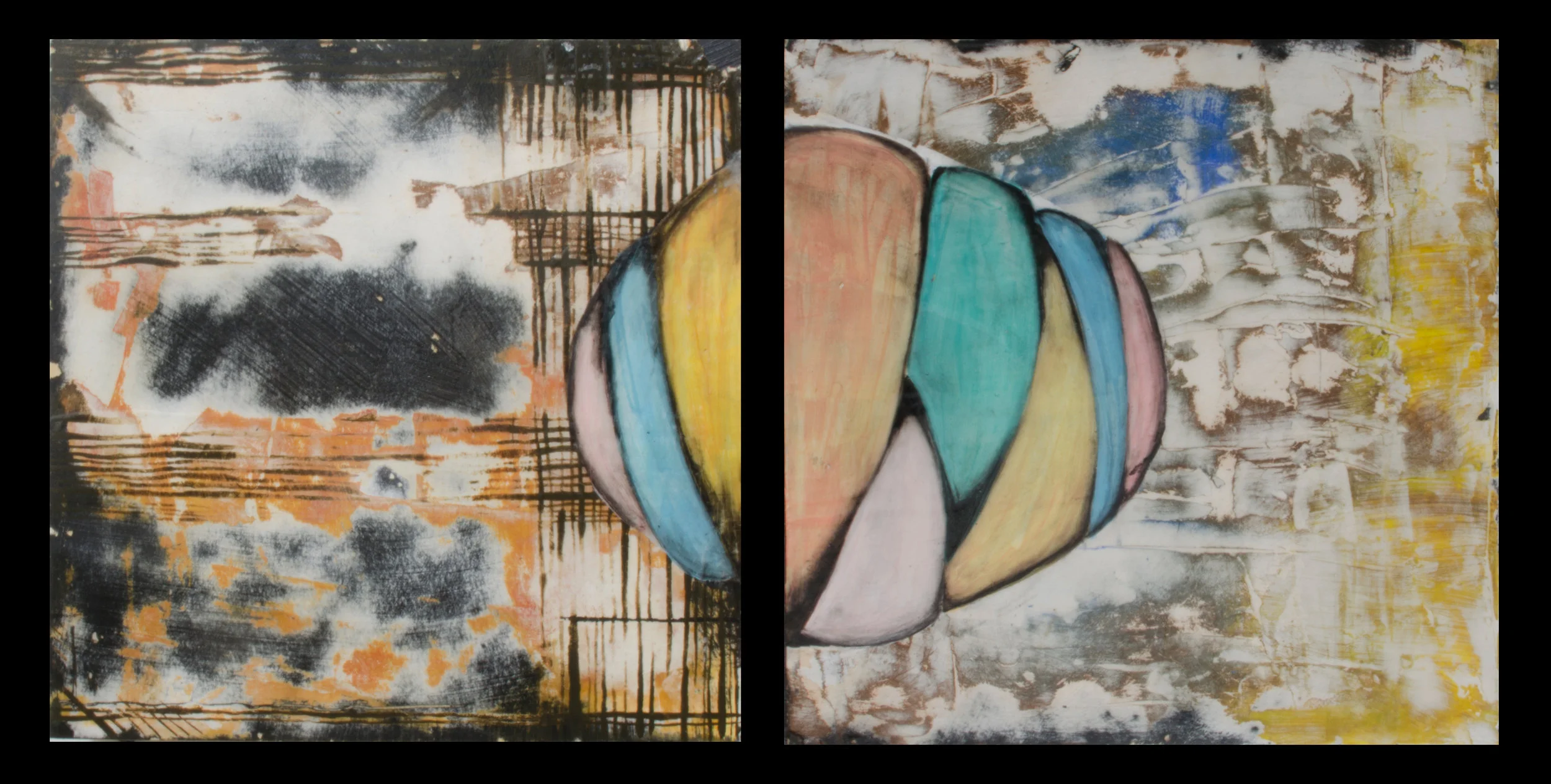 Pod Series 2.
Ink and gouache on wood panels.
8 x 16 inches.