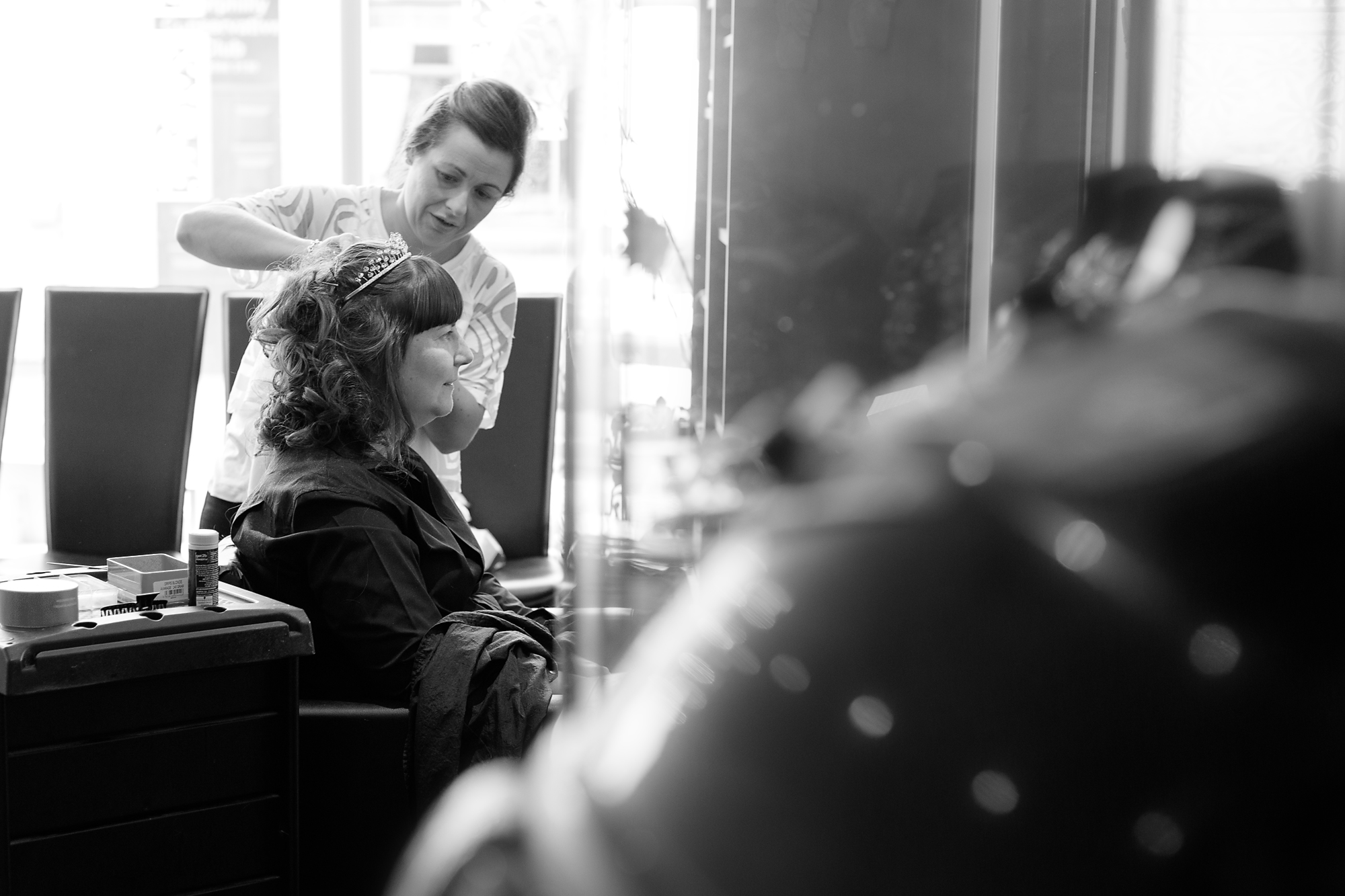 Bridal prep in caerphilly south wales, wedding photographer