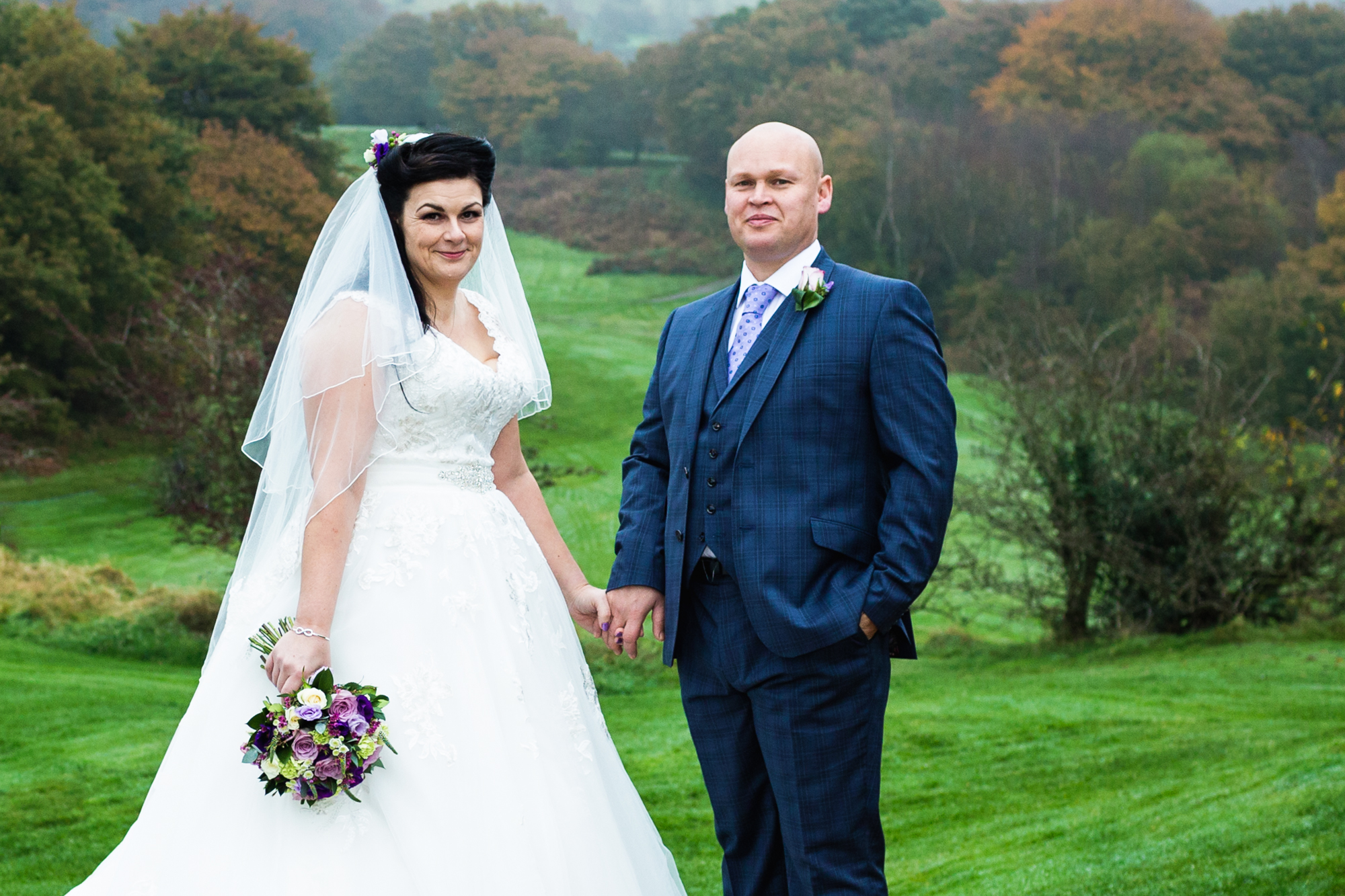 bride and groom photos at pontypridd golf club wedding 