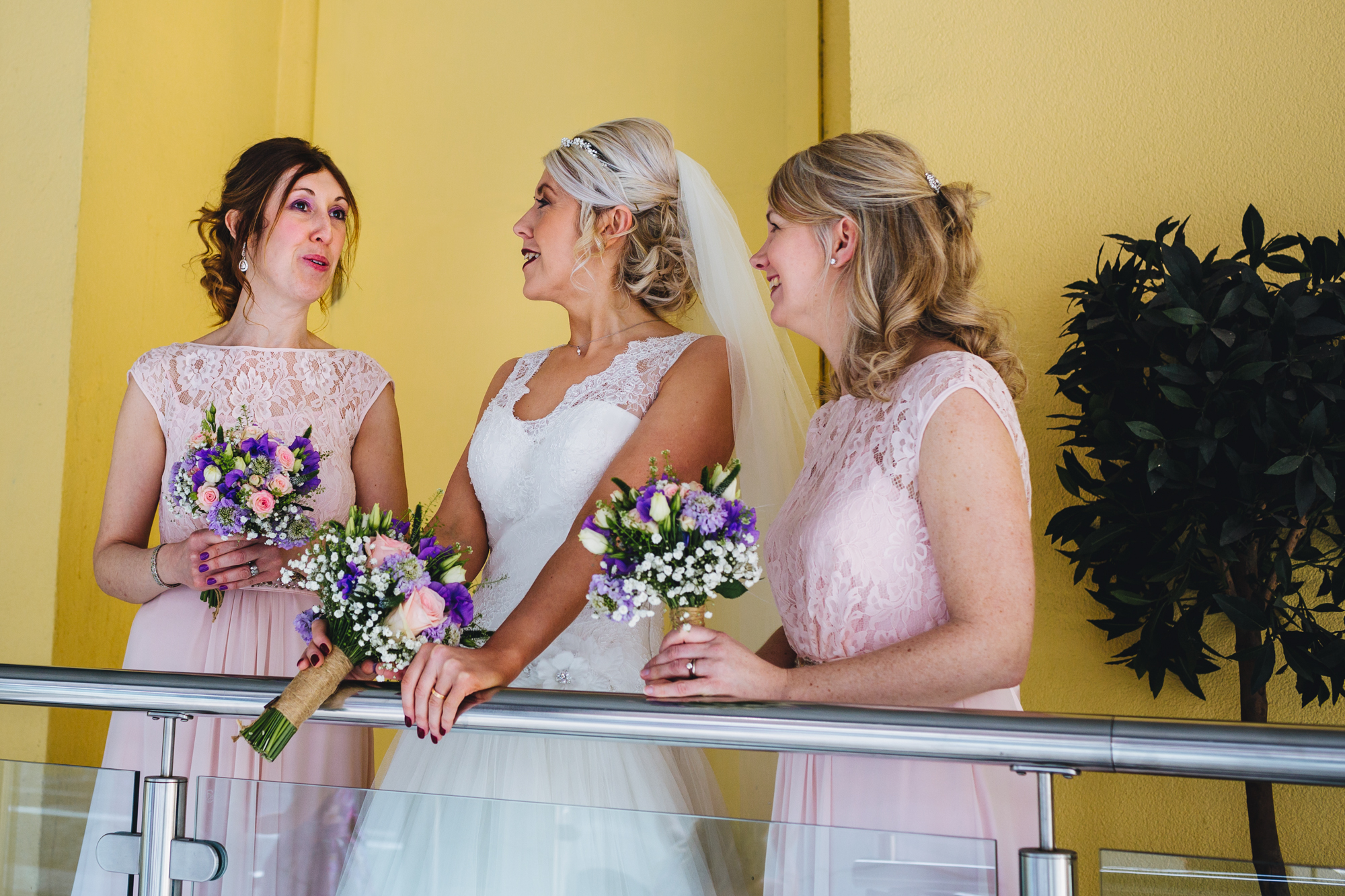 Bride and her bridesmaids at Park Plaza Hotel, cardiff weddings